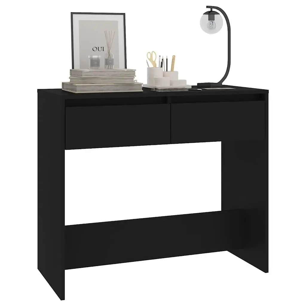 Console Table Black 89 x 41 x 76.5 cm Storage Drawers Sturdy Construction