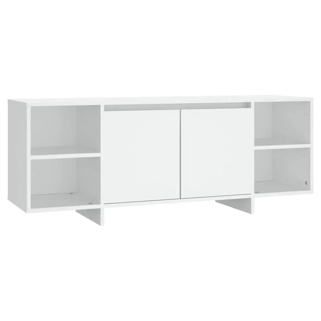 White TV Cabinet with Doors and Shelves