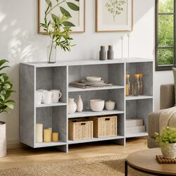 Concise Grey Sideboard with Storage Features