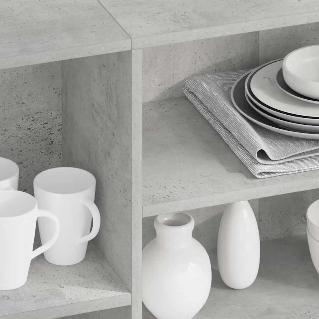 Sideboard Grey 120cm Modern Storage Cabinet with 4 Internal Shelves and Sturdy Tabletop