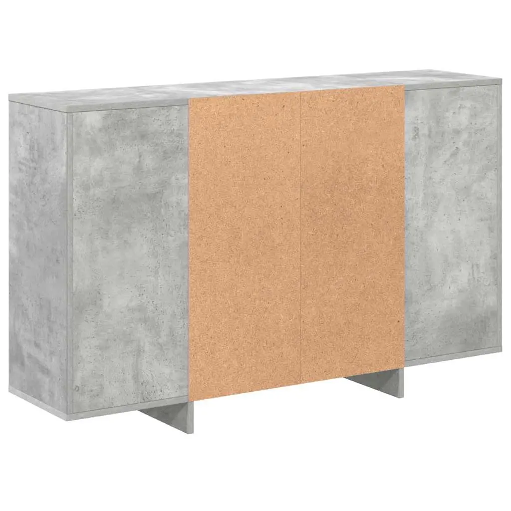 Sideboard Grey 120cm Modern Storage Cabinet with 4 Internal Shelves and Sturdy Tabletop