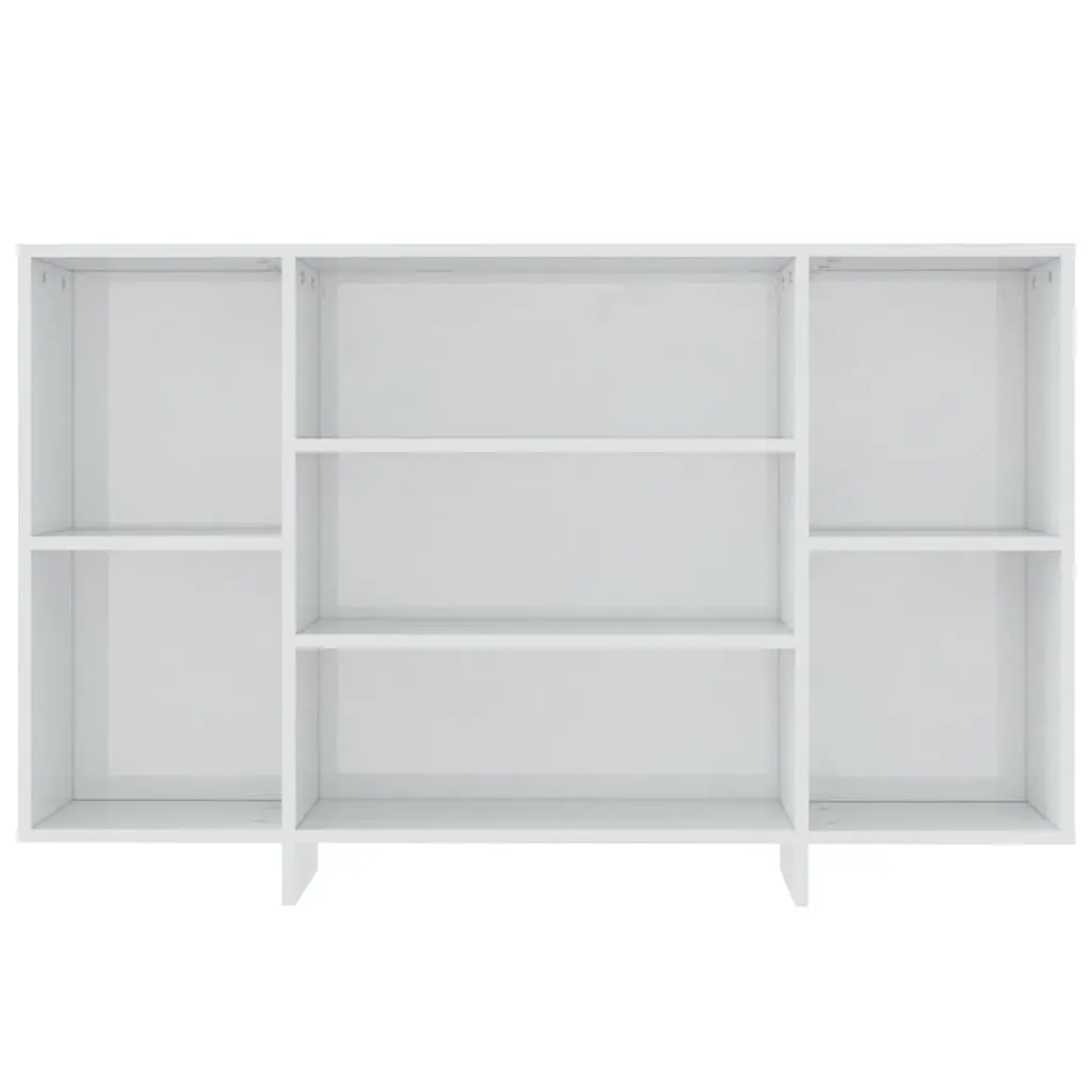 Sideboard White High Gloss 120 x 30 x 75 cm 4 Shelf Modern Storage Cabinet