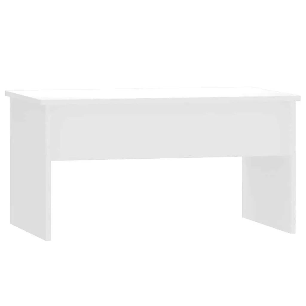 Coffee Table Lift-Top Storage White Engineered Wood Modern Living Room Furniture