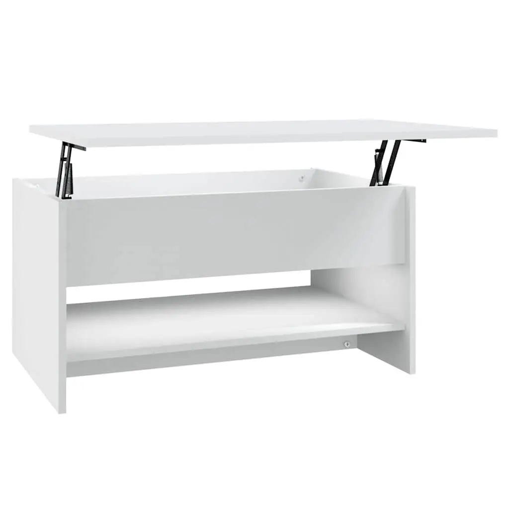 Coffee Table White 80 x 50 x 40 cm Hidden Storage Compartment Adjustable Liftable Top