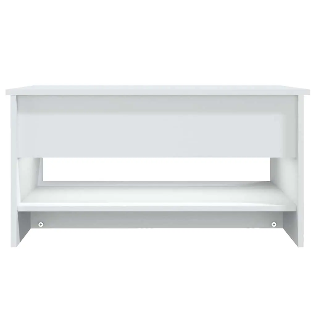 Coffee Table White 80 x 50 x 40 cm Hidden Storage Compartment Adjustable Liftable Top