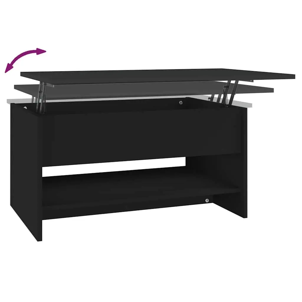 Coffee Table Black Lift Top Storage Compartment Adjustable Height Modern Design