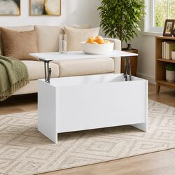 Efficient White Lift Top Coffee Table 102x55.5cm