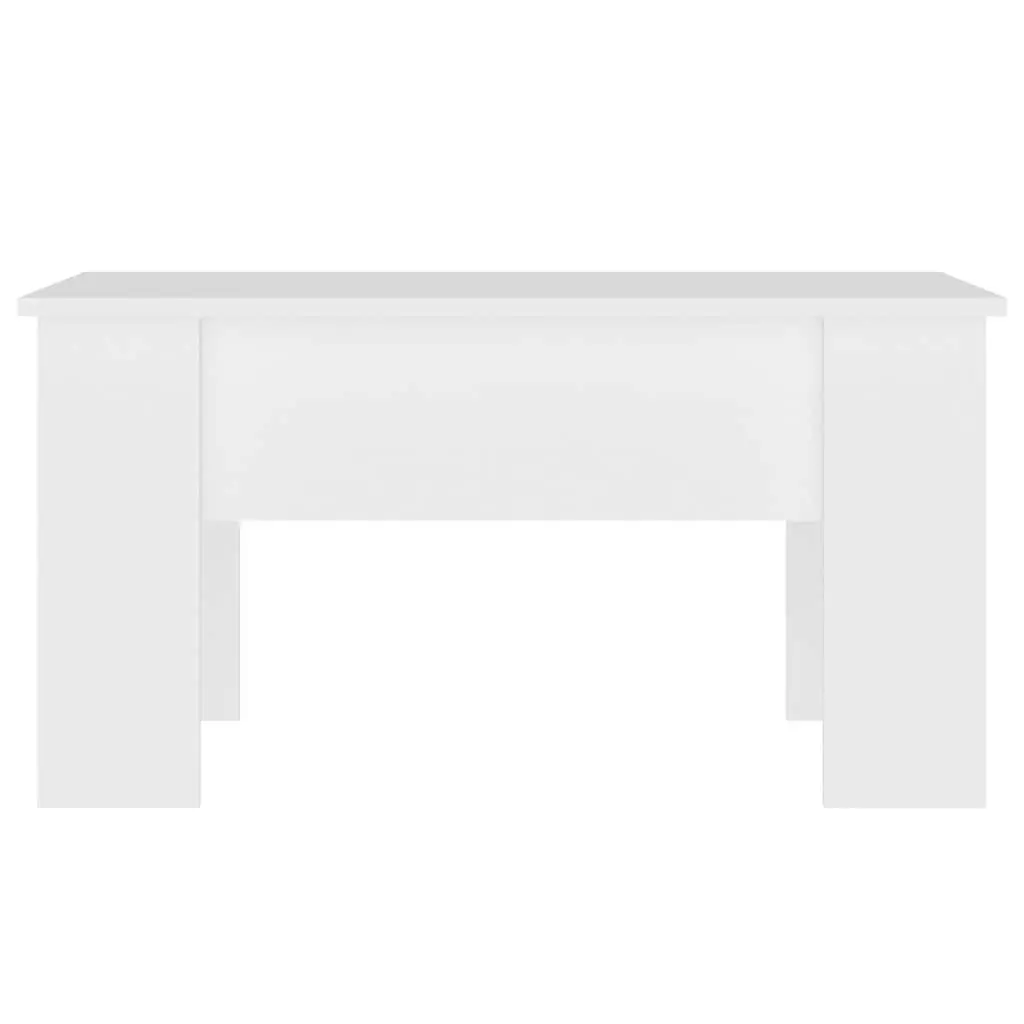 Coffee Table White Lift-Top Adjustable Height Storage Compartment