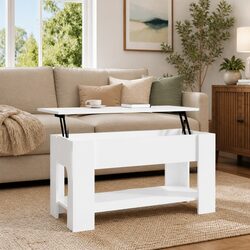 Compact High Gloss Lift-Top Coffee Table Design
