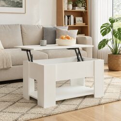 Compact White Lift Top Coffee Table for Every Need