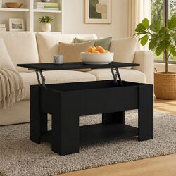 Concise Details of Black Lift-Top Coffee Table
