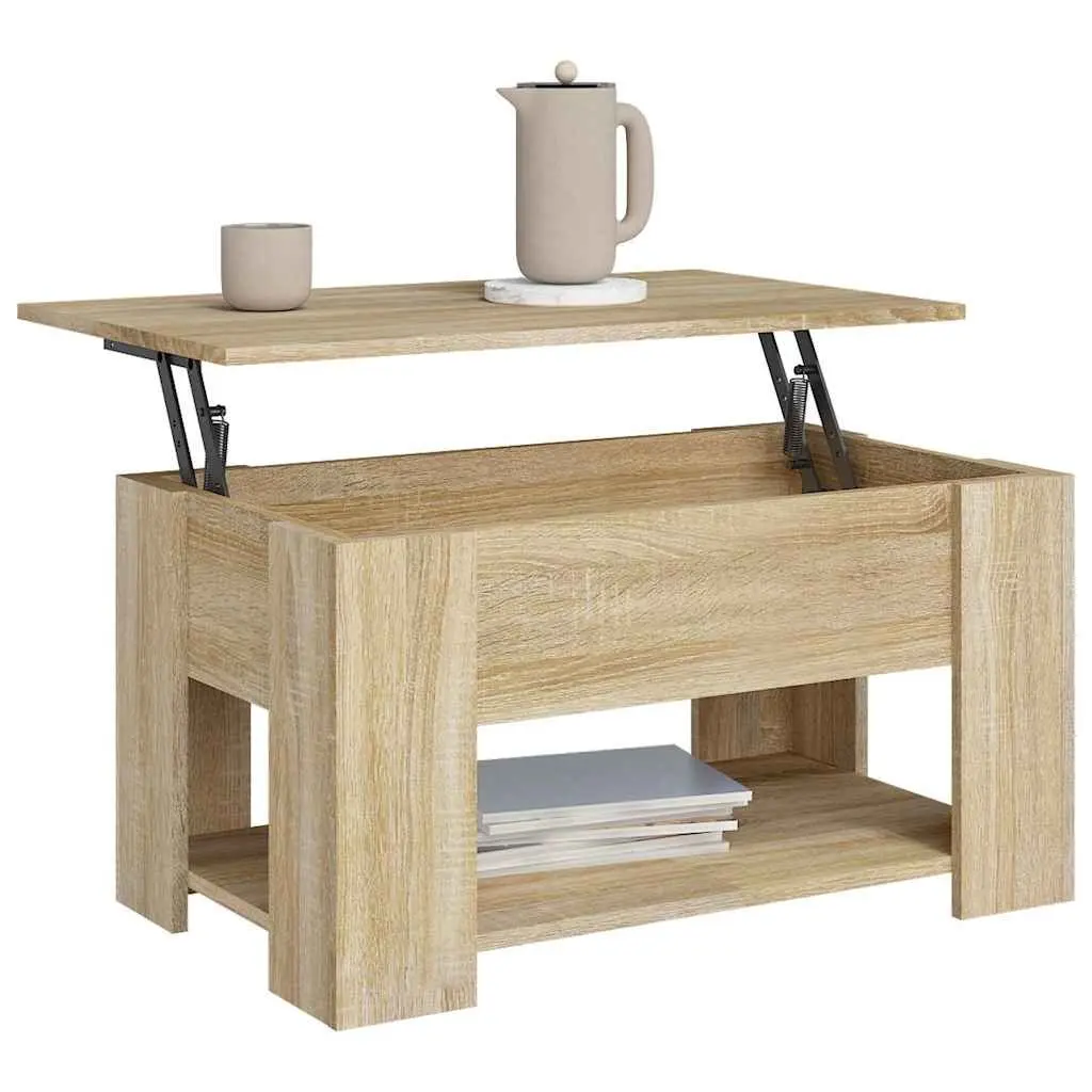 Coffee Table Brown Lift Top Storage Engineered Wood