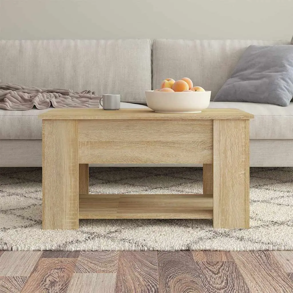 Coffee Table Brown Lift Top Storage Engineered Wood