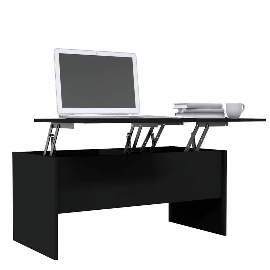 Coffee Table Black Lift Top Storage Compartments Modern