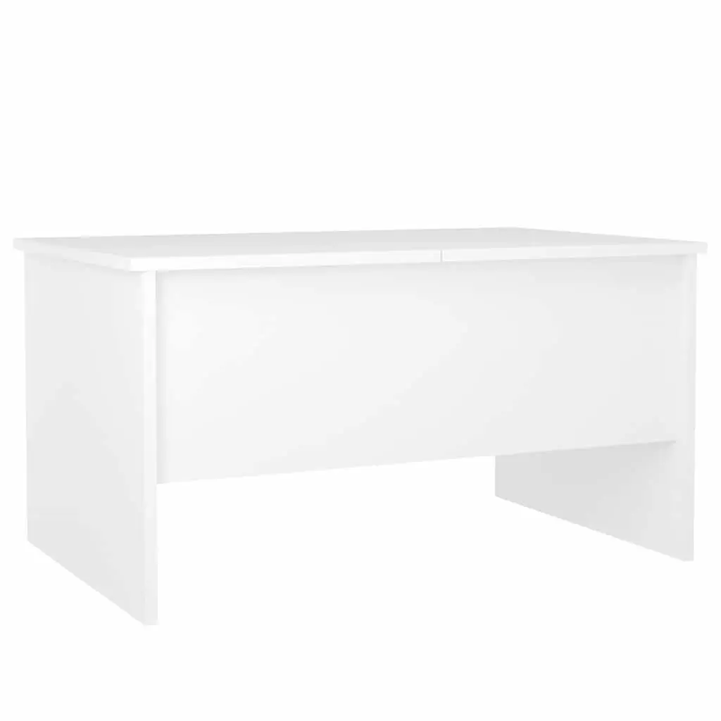 Coffee Table White Lift Top Storage Compartments Modern 80 x 50 x 42.5 cm