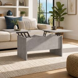 Grey Coffee Table with Liftable Top and Storage