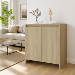 Beige Sideboard Storage Cabinet with Two Doors