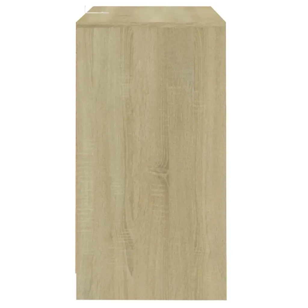 Sideboard Brown 4 Door Engineered Wood Minimalist Storage Cabinet