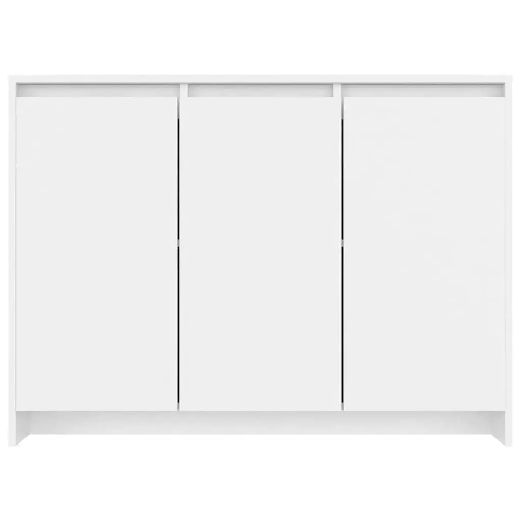 White Sideboard Storage Cabinet Engineered Wood 3 Door Buffet Display Furniture