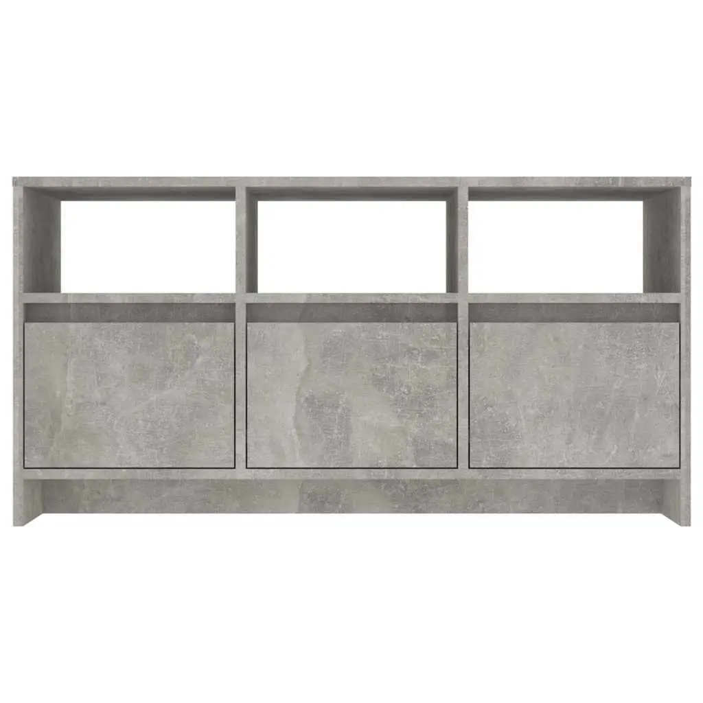 TV Stand Concrete Grey 102x37.5x52.5 cm 3 Drawers 3 Compartments Storage