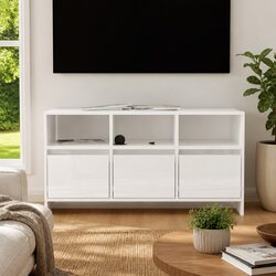 Concise White High Gloss TV Cabinet with Storage