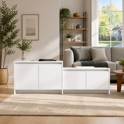 White 4-Door TV Cabinet