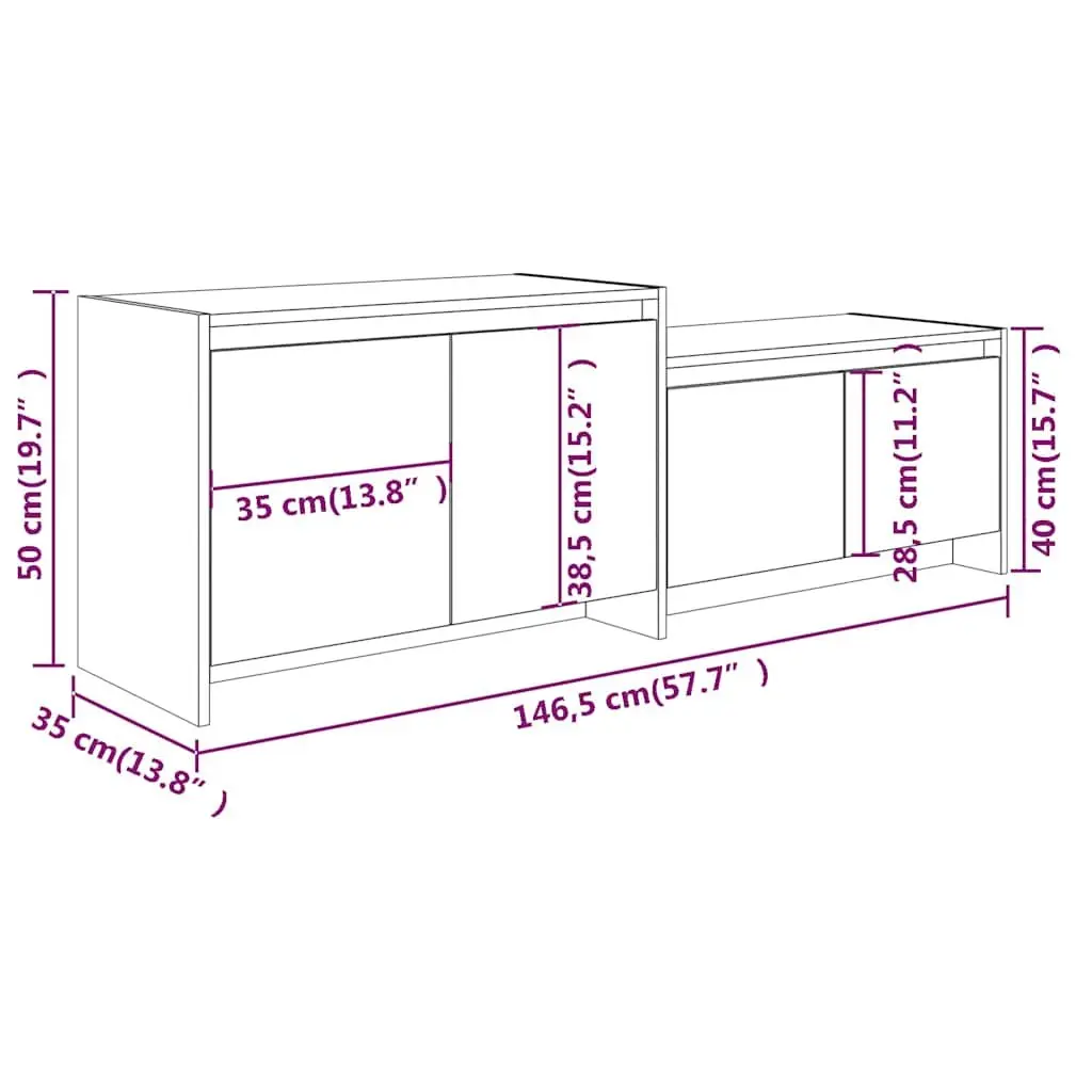 TV Cabinet with 4 Doors Beige Lowboard Living Room Media Storage Unit