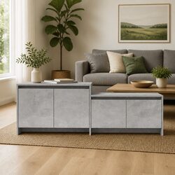 Concrete Grey TV Cabinet with Ample Storage Options