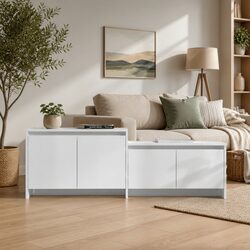 Concise Design: High Gloss White TV Cabinet