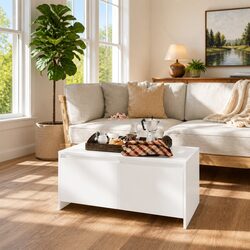 White Coffee Table with Spacious Design