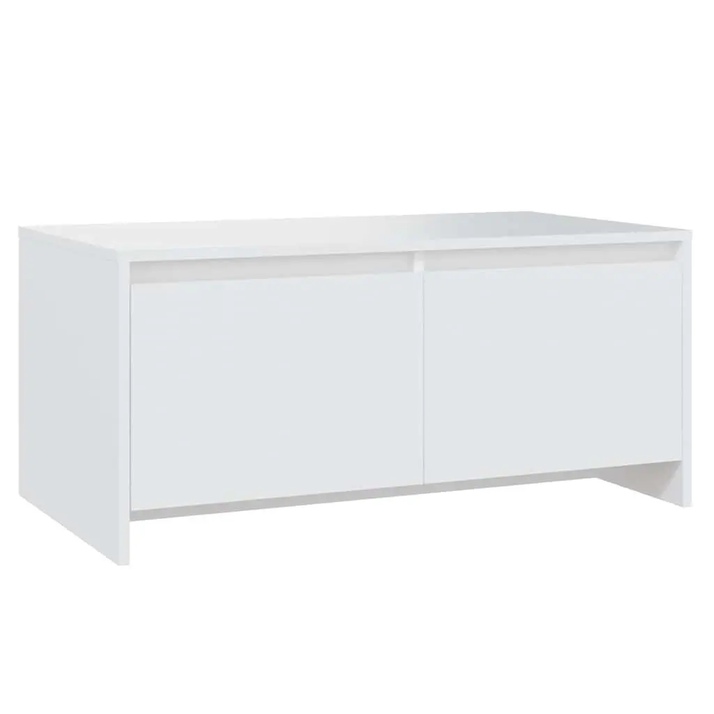 Coffee Table White Modern 90L x 50W x 41.5H cm with Storage Drawers