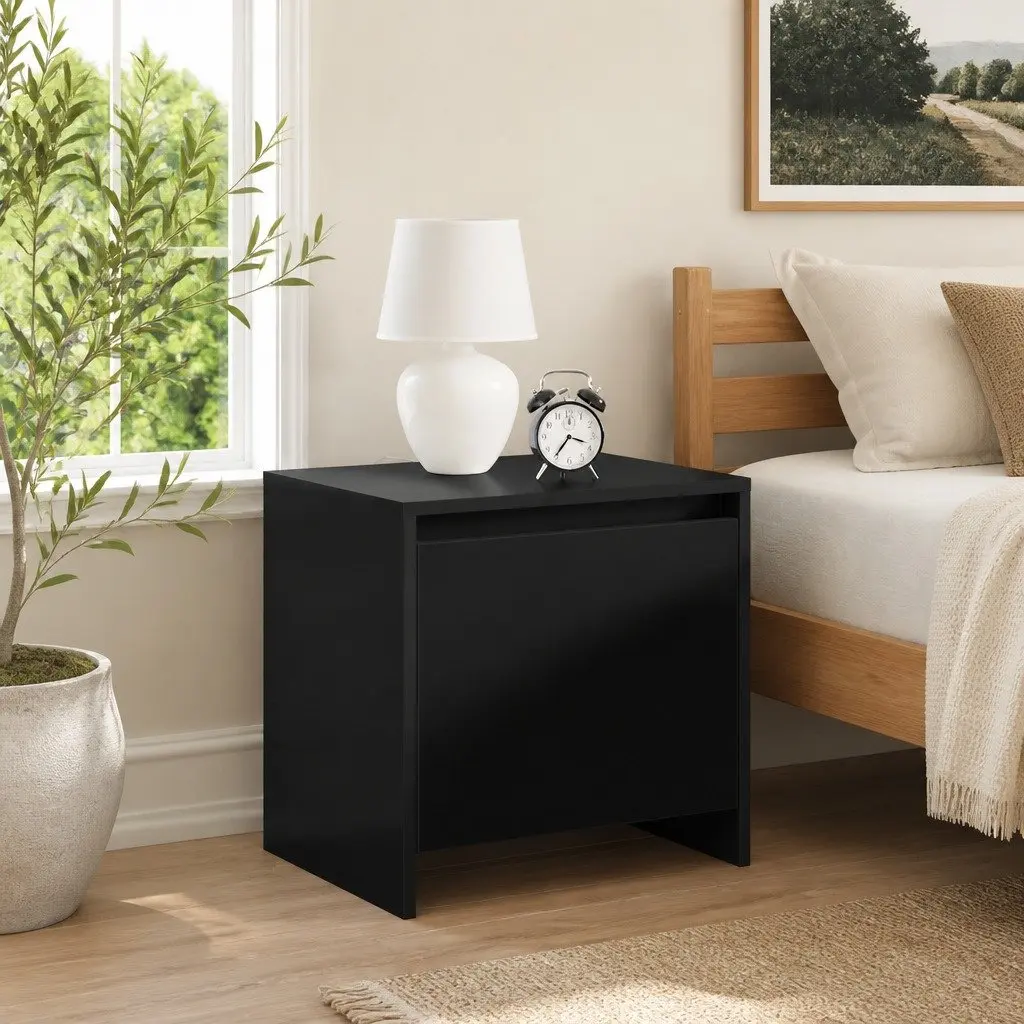 Bedside Cabinet Black 45x34x44.5 cm Storage with Door