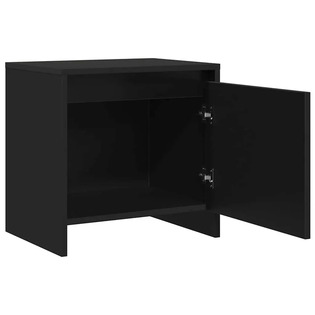 Bedside Cabinet Black 45x34x44.5 cm Storage with Door