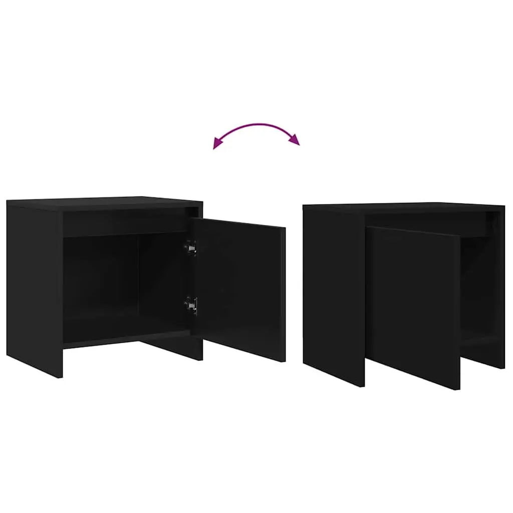 Bedside Cabinet Black 45x34x44.5 cm Storage with Door