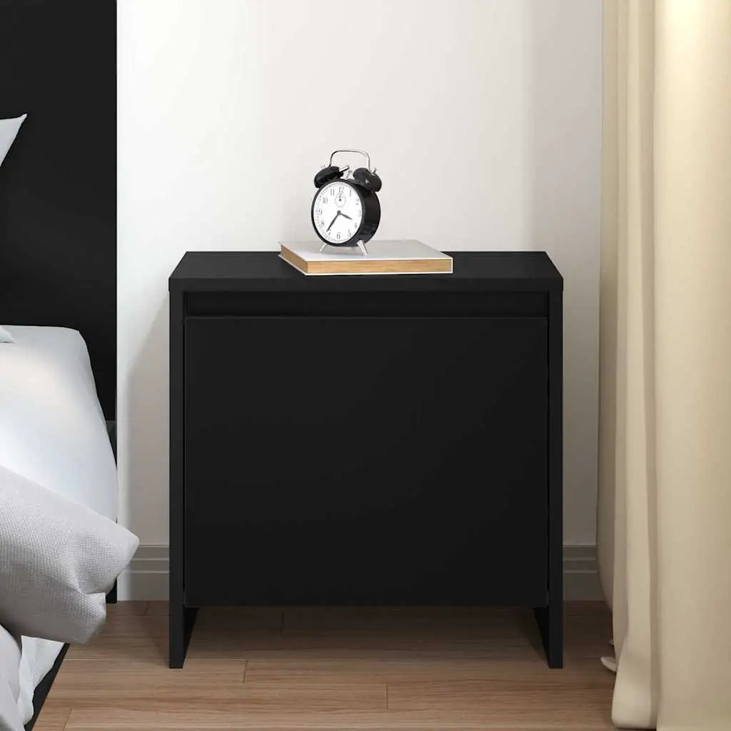 Bedside Cabinet Black 45x34x44.5 cm Storage with Door