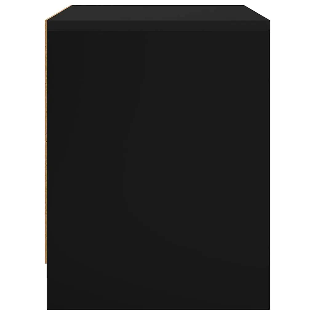Bedside Cabinets Set 2 pcs Black Engineered Wood Storage 45x34x44.5cm