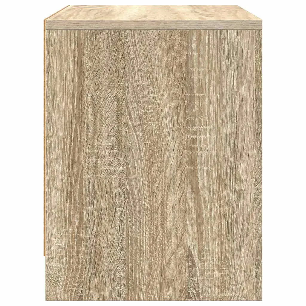 Bedside Table Beige Engineered Wood Compact Storage Nightstand with Door