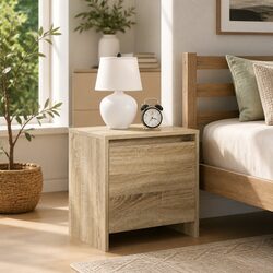 Concise Engineered Wood Bedside Cabinet 45x34x44.5cm
