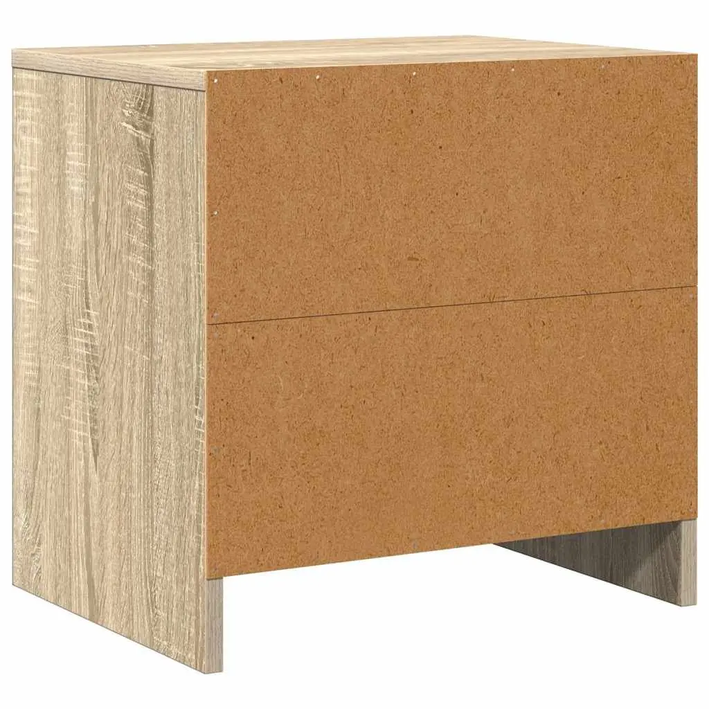 Bedside Cabinet Beige 45x34x44.5cm Engineered Wood Storage with Door 2 Piece