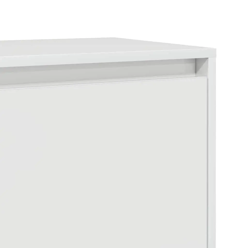 Bedside Cabinet White High Gloss 45x34x44.5 cm Engineered Wood Nightstand