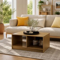 Your Go-To Brown Pinewood Coffee Table for the Living Room