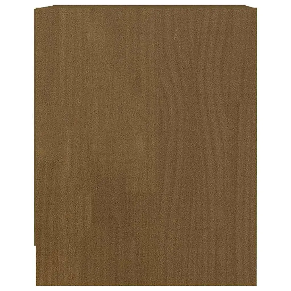 Bedside Cabinets Honey Brown Solid Pinewood 2 Piece Nightstand Storage