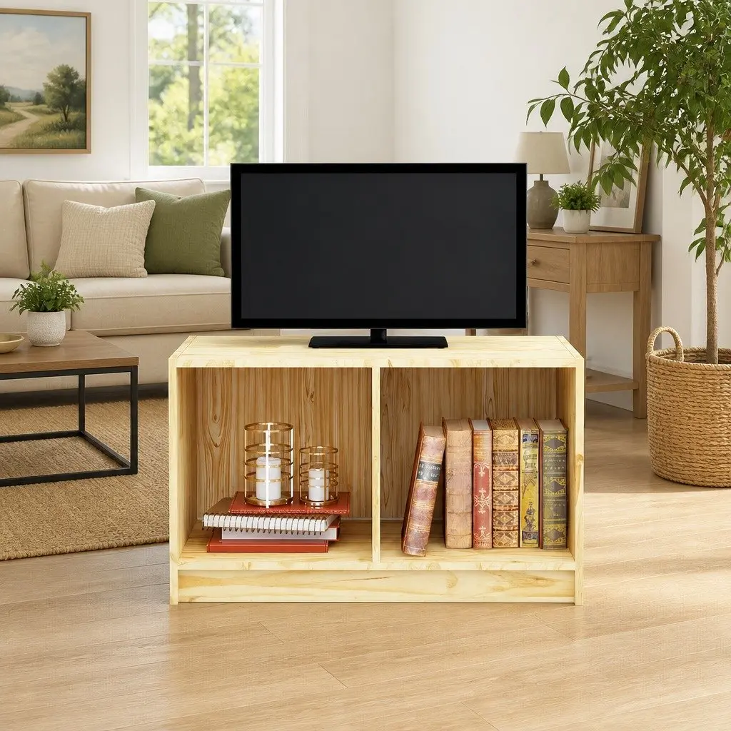 TV Cabinet 70x33x42 cm Brown Solid Pinewood Storage Unit Living Room Furniture