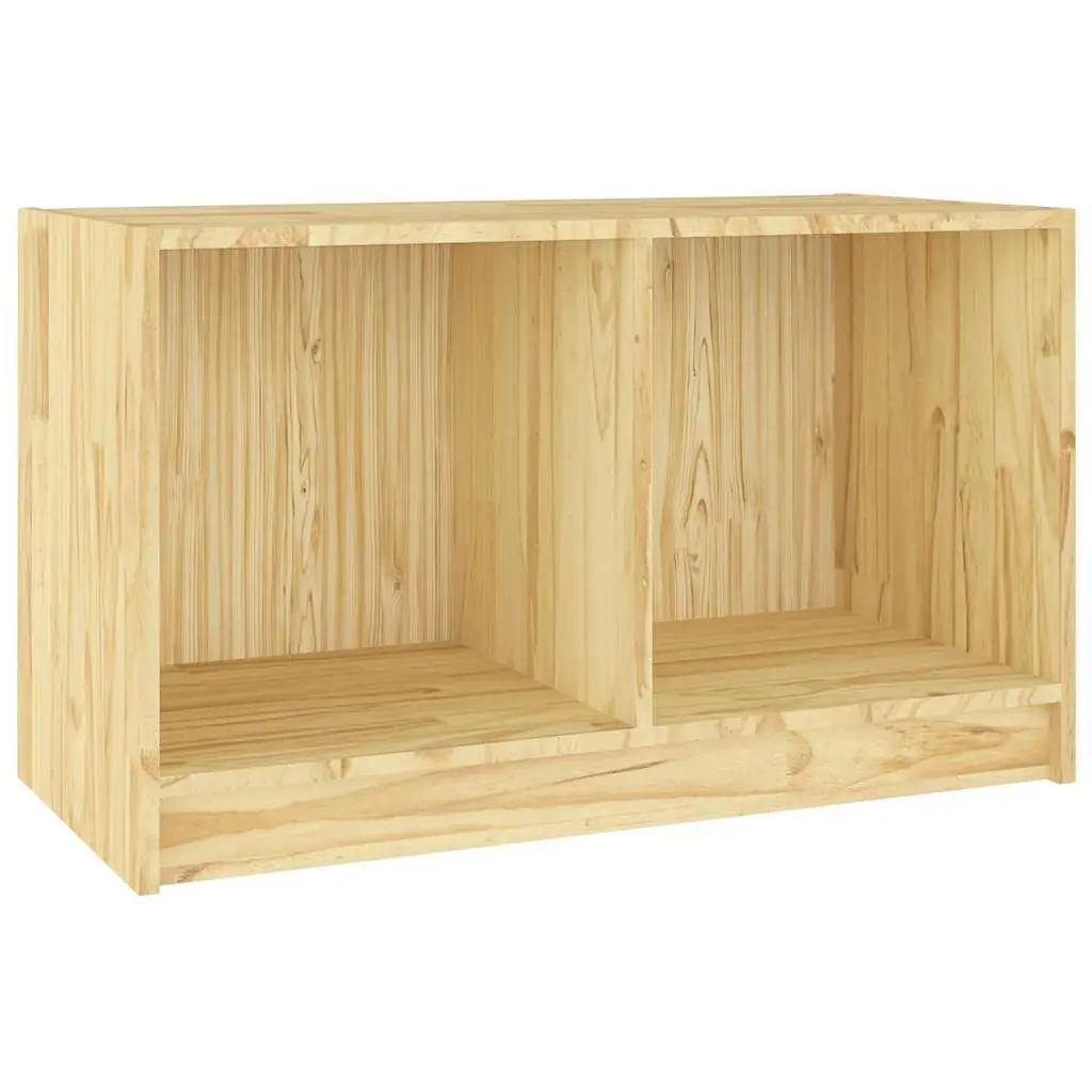 TV Cabinet 70x33x42 cm Brown Solid Pinewood Storage Unit Living Room Furniture
