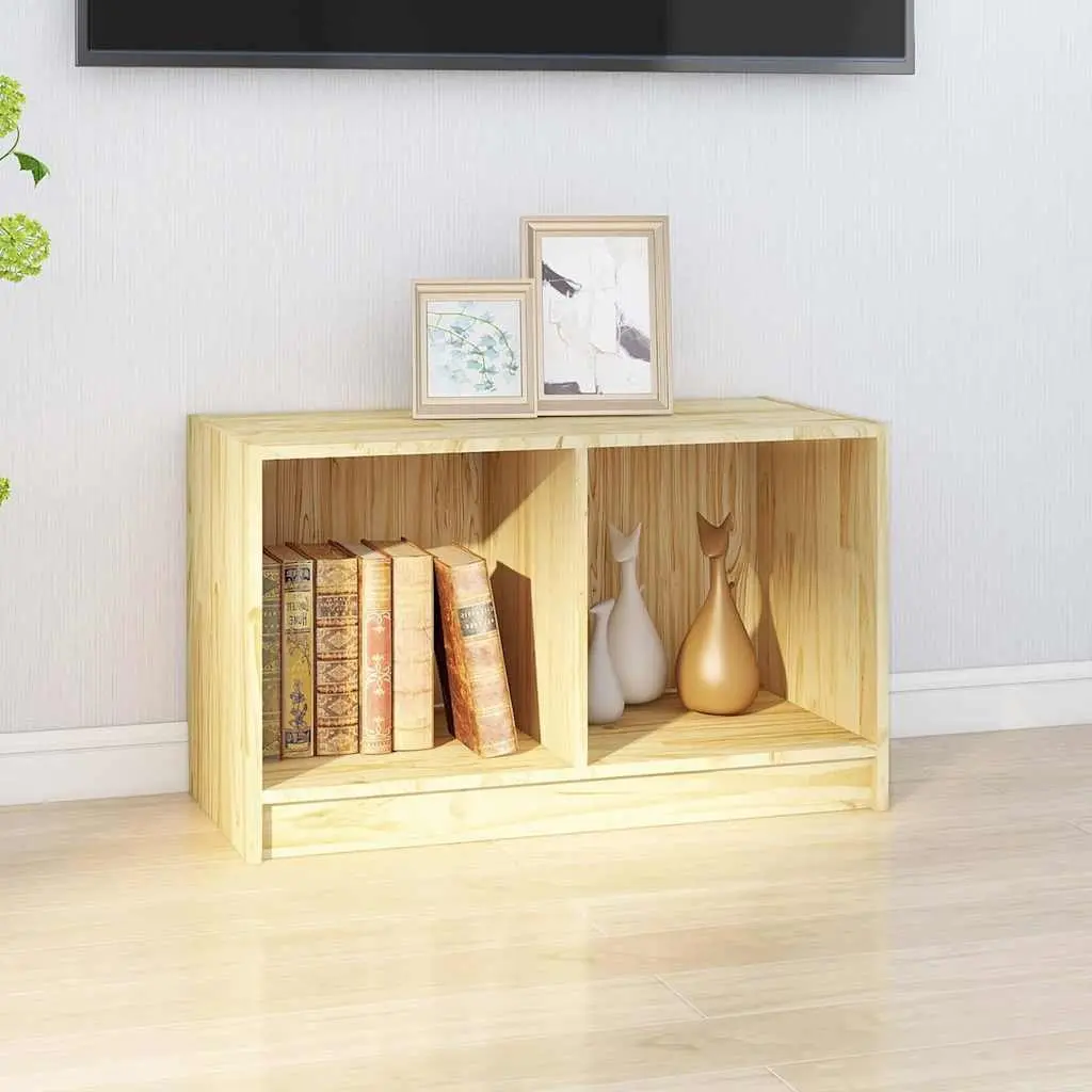 TV Cabinet 70x33x42 cm Brown Solid Pinewood Storage Unit Living Room Furniture