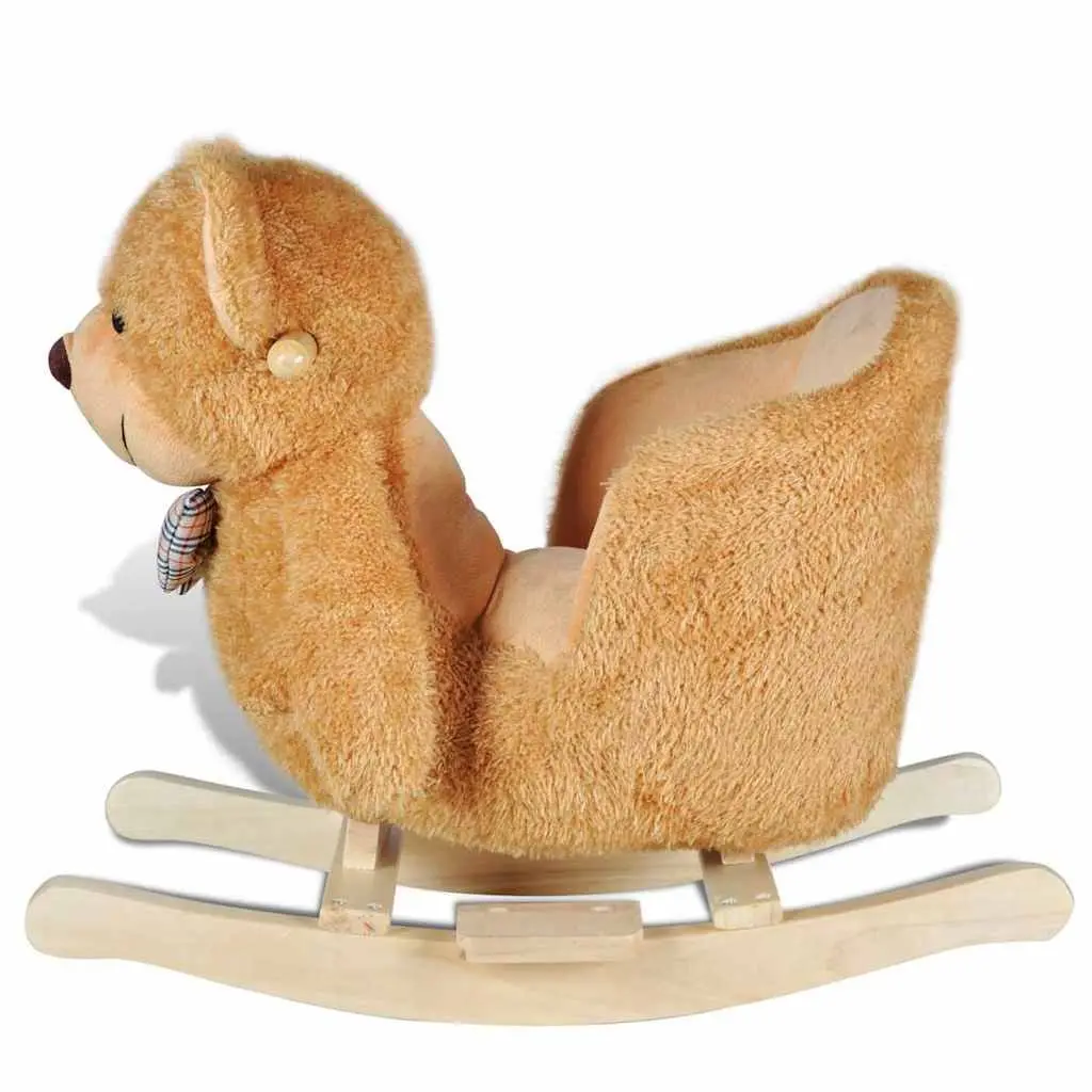 Plush Rocking Animal Teddy Bear Brown Baby Rocker Toy Toddler Bouncer Seat