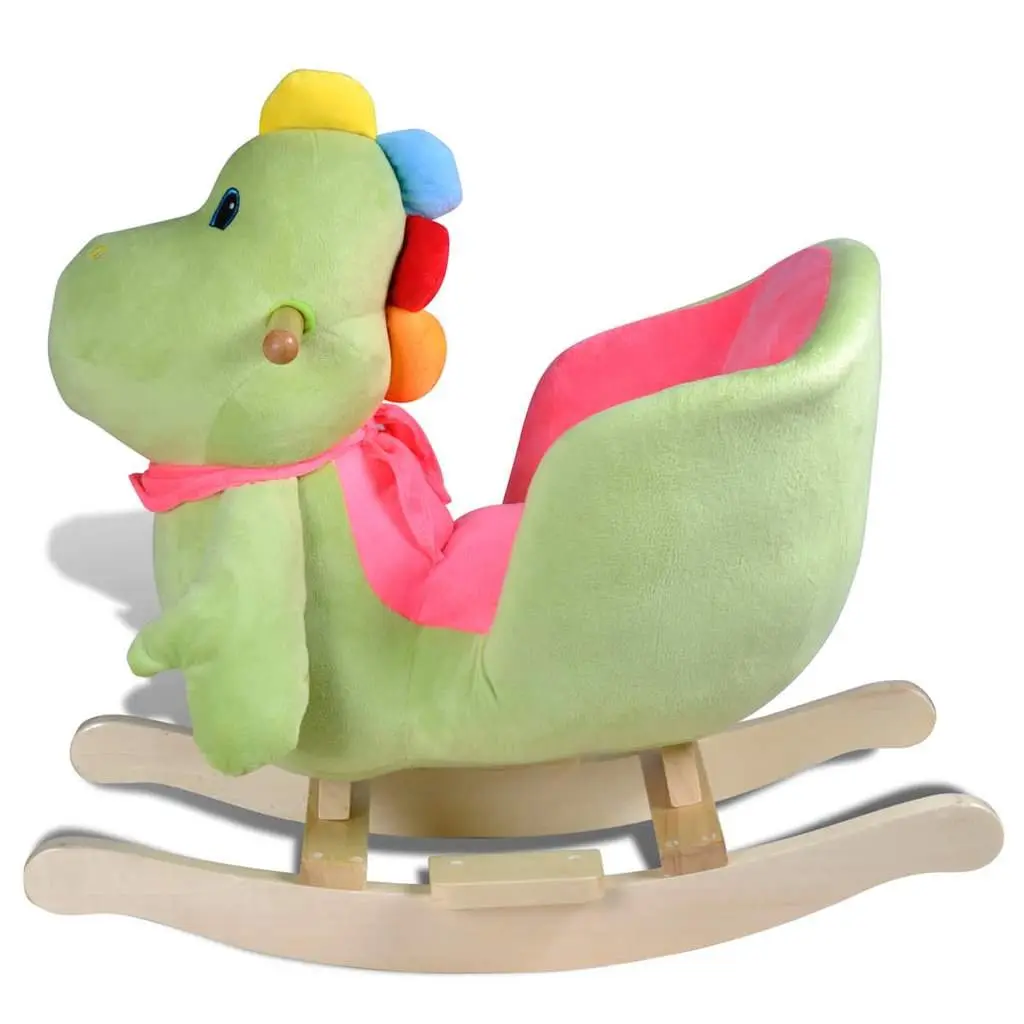 Dinosaur Baby Rocker Toy Green Soft Plush Padded Seat