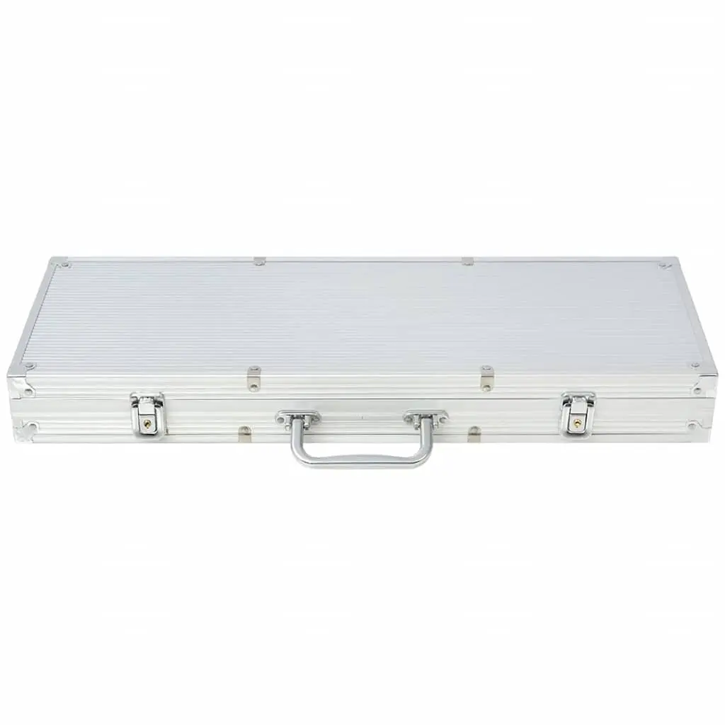 Poker Set Aluminium Case 500 Laser Chips 2 Decks of Cards 5 Casino Dice Buttons