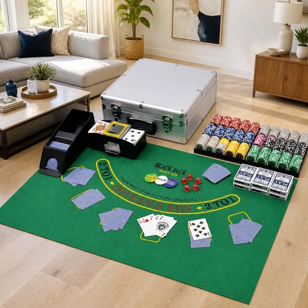Poker and Blackjack Gaming Set in Aluminium Case