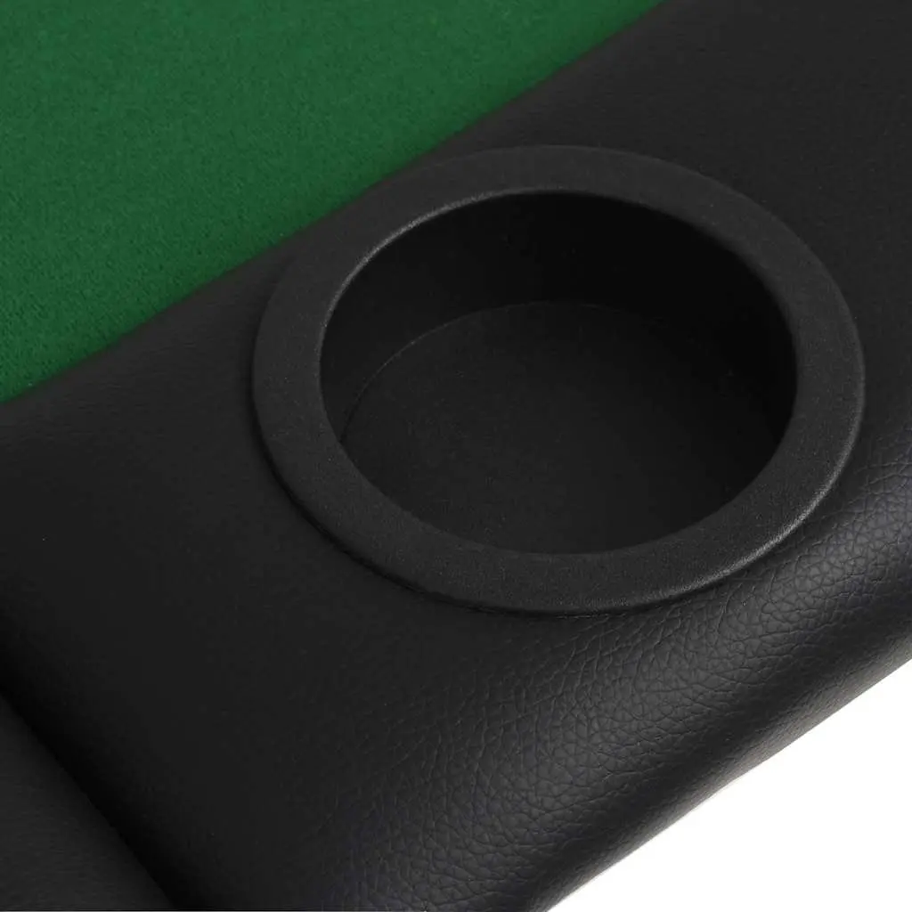 Folding Poker Table Green Oval 9 Player Padded Dealer Tray Cup Holders